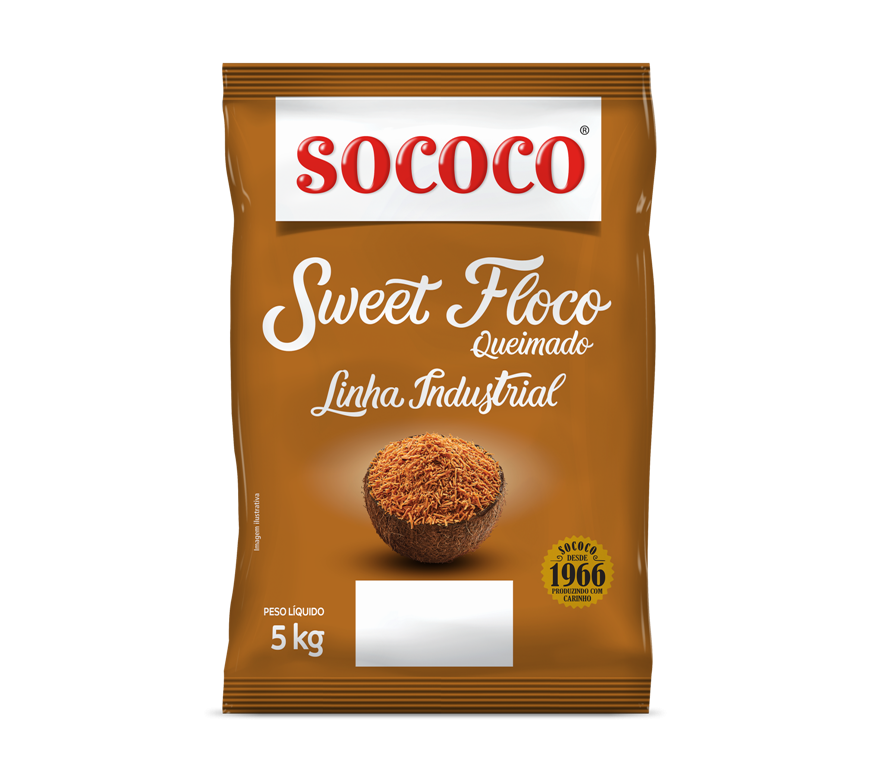 COCO UMID ADOC SWEET FLOCOS QUEIMADO SOCOCO 5KG                                                     