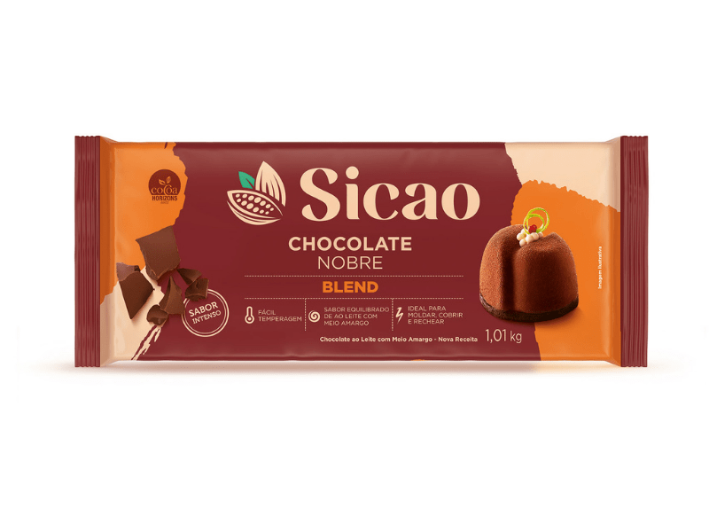 CHOCOLATE BARRA  BLEND  SICAO NOBRE 1,01KG                                                           