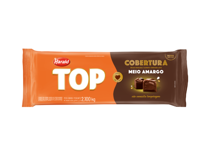 COBERTURA TOP FRACIONADA  MEIO AMARGO BARRA  2,1KG HARALD                                     