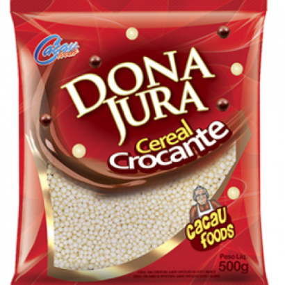 CEREAL MICROBALL CHOCOLATE BRANCO  DONA JURA 500GR                                                  