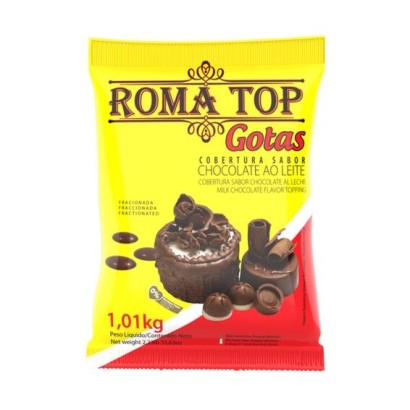 COBERTURA GOTAS SABOR CHOCOLATE AO LEITE TOP ROMA 1,01KG                                            