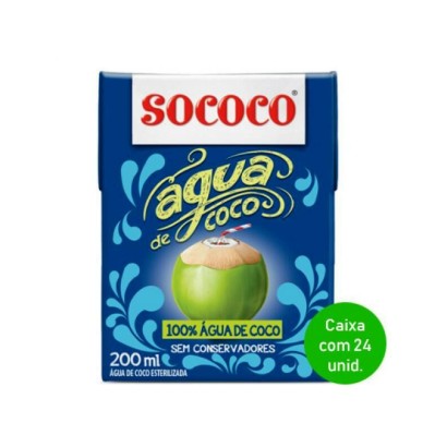 ÁGUA DE COCO - SOCOCO (24un de 200ml)                                                               