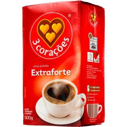 CAFÉ PURO EXTRA FORTE   3 CORAÇÕES (10X500GR)                                                       
