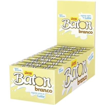 BATOM BASTAO DE CHOCOLATE BRANCO BATON GAROTO 16GR                                                  