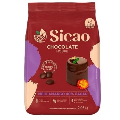 CHOCOLATE GOTA MEIO AMARGO 40% NOBRE SICAO 2,05KG                                                   