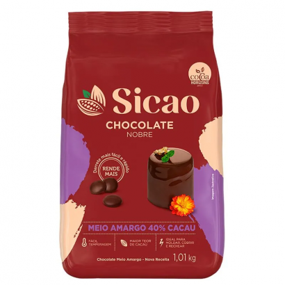 CHOCOLATE GOTAS MEIO AMARGO SICAO NOBRE FACIL DER 1,01KG                                             