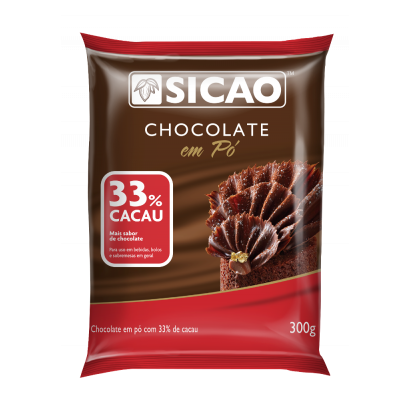 CHOCOLATE PO 33% CACAU  SICAO 300GR                                                                 